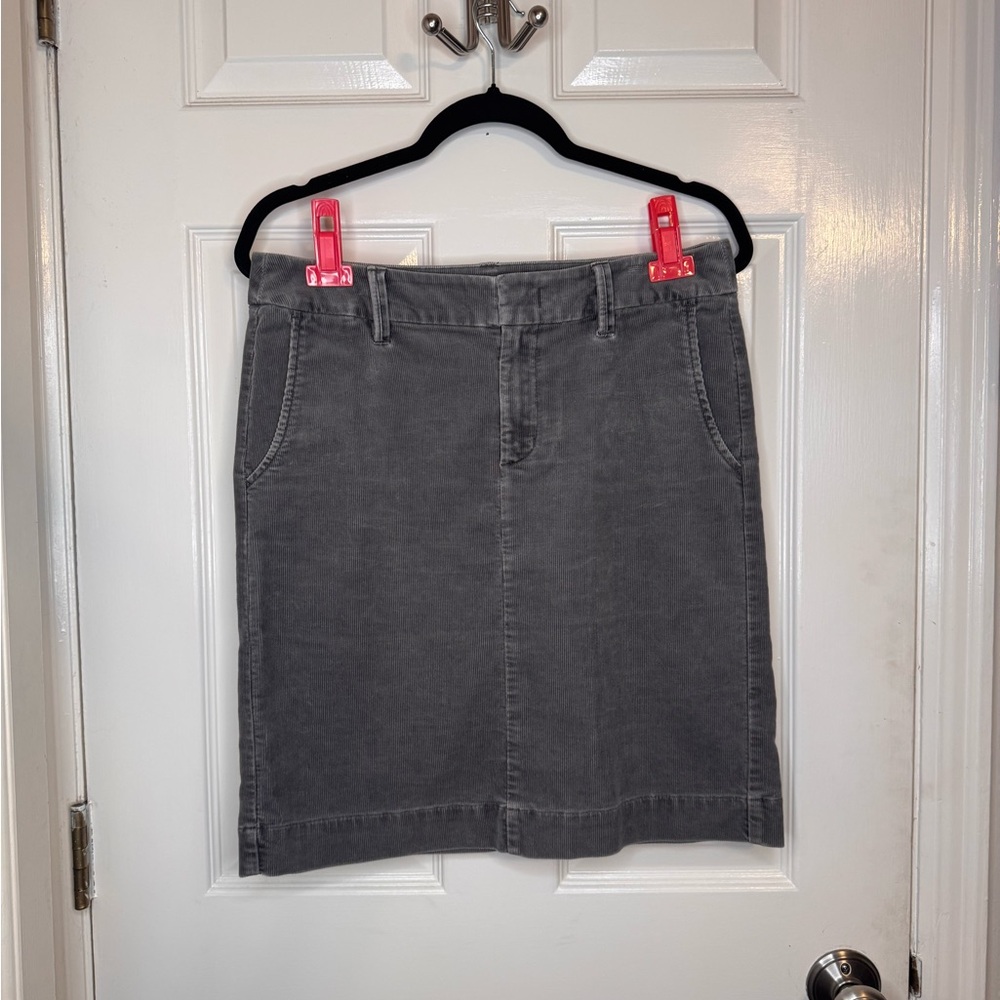 Eddie Bauer Dark Gray Corduroy Pencil Skirt